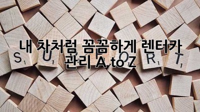 내 차처럼 꼼꼼하게! 렌터카 관리 A to Z 🚗