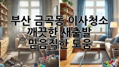 부산 금곡동 이사청소: 깨끗한 새출발, 믿음직한 도움
