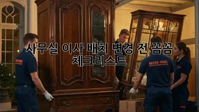 사무실 이사? 배치 변경 전 꼼꼼 체크리스트!