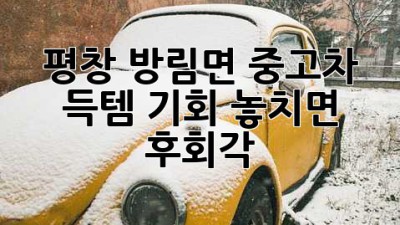 평창 방림면 중고차 득템 기회! 놓치면 후회각 😉
